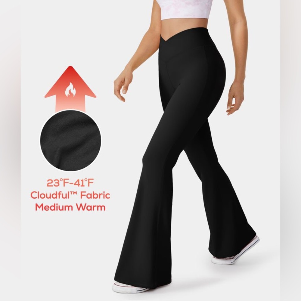 Crossover High Waisted Back Pocket Super Flare Leggings *1